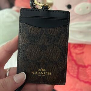 Coach Black and Brown ID Holder